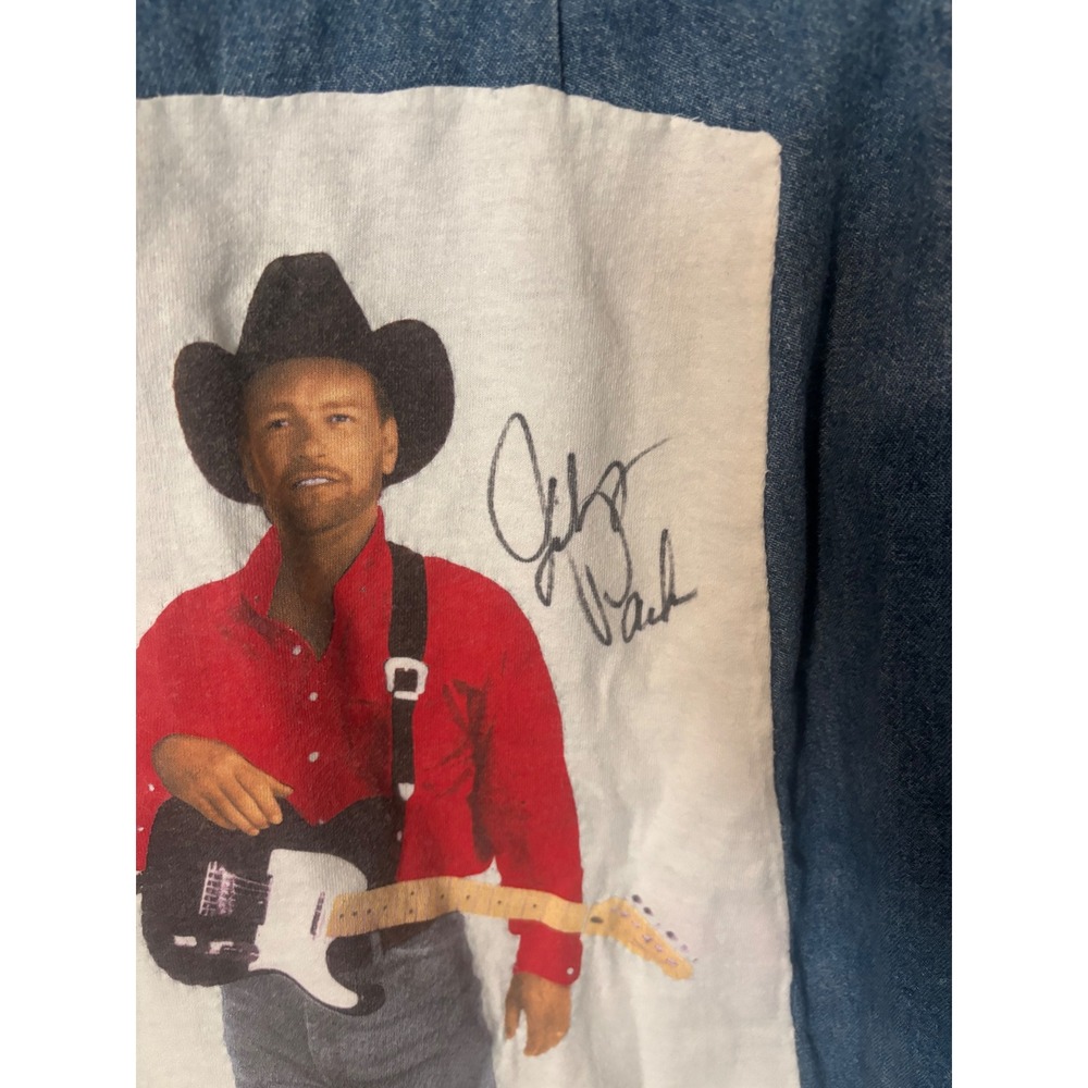 Vintage 1994 Archer Park Randy Travis & Clint Black Denim Jacket - Picture 4 of 9